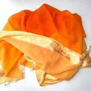 RIMA Orange Ombre Oblong 44x68" Sheer Lightweight Swim Sarong Cover Up Wrap B12
